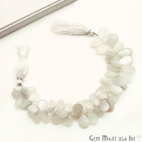 White Moonstone Pears 16x9mm Crafting Beads Gemstone Briolette Strands 8 INCH - GemMartUSA