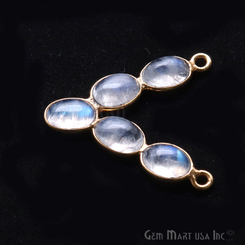 DIY Rainbow Moonstone 24x21mm Double Bail Chandelier Finding Component (Pick Your Metal) - GemMartUSA