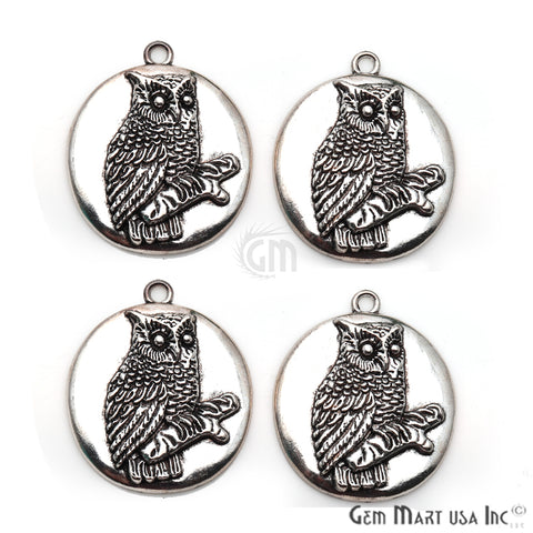 Owl Shape Oxidized 43x37mm Charm For Bracelets & Pendants - GemMartUSA