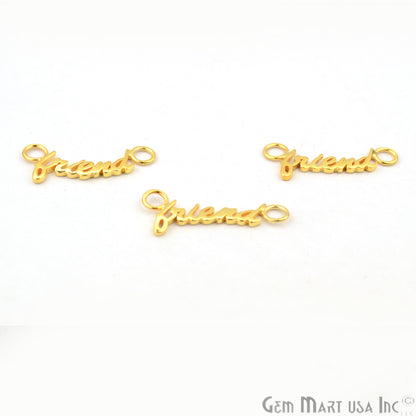 FRIEND Letter Gold Vermeil Charm for Bracelet Pendants & Necklace - GemMartUSA