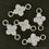 Cubic Zircon Pave 'Clover' Silver Charm For Bracelet & Pendants - GemMartUSA