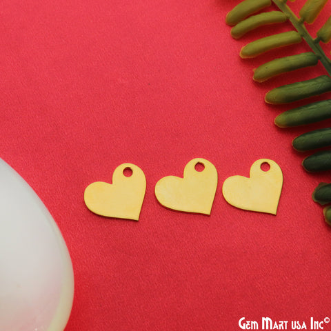 Heart Shape Laser Finding 14.9x12.5mm Gold Plated Charm For Bracelets & Pendants