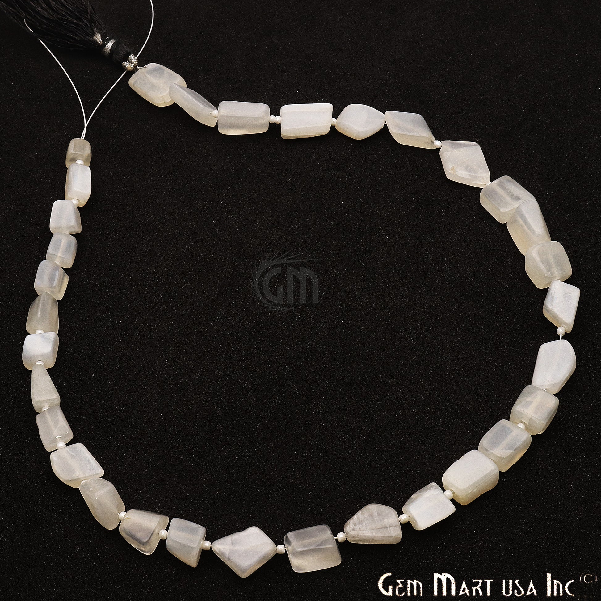 White Chalcedony 12x8mm Crafting Tumble Beads Gemstone Strands 14 Inch - GemMartUSA