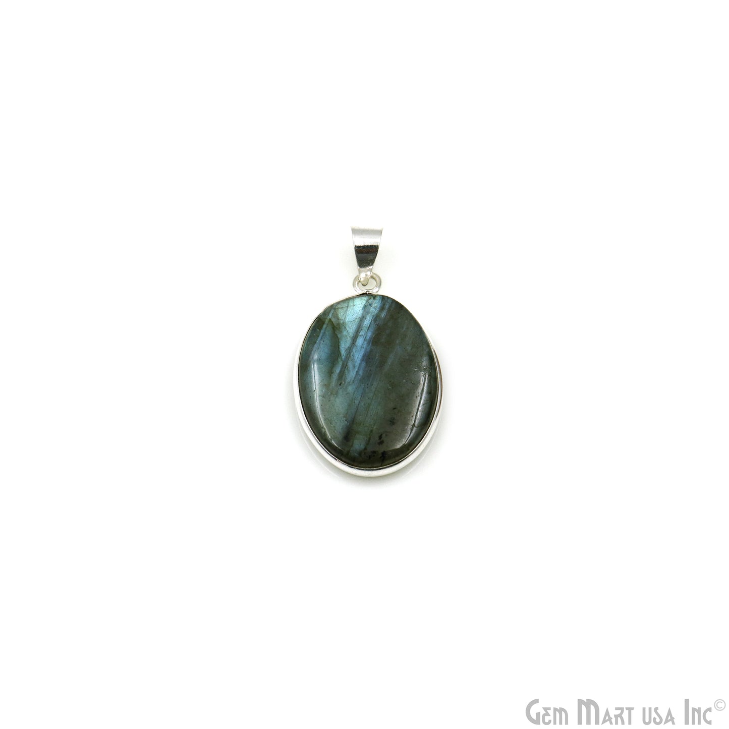 Labradorite Gemstone Oval 32x21mm Sterling Silver Necklace Pendant 1PC