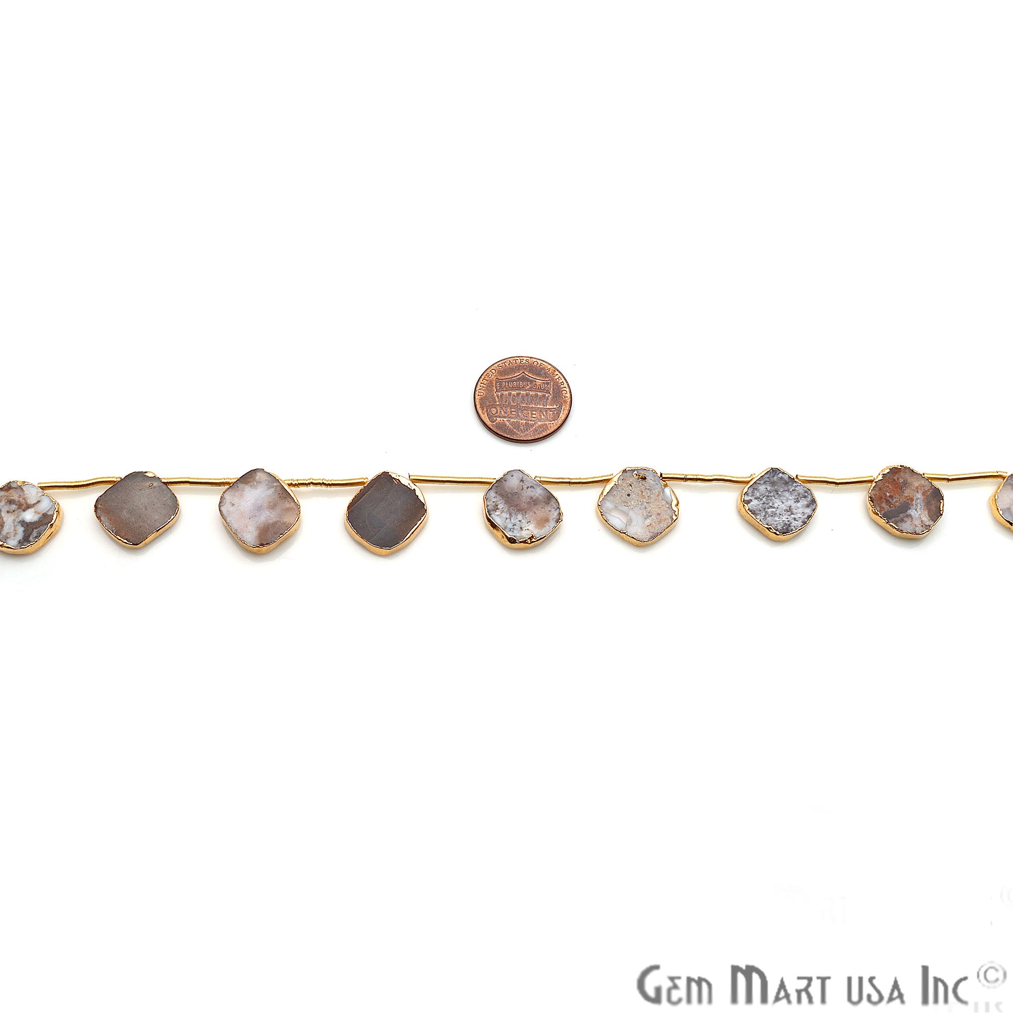 Dendrite Opal Free Form 18x15mm Crafting Beads Gemstone Strands 9INCH - GemMartUSA