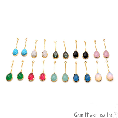 DIY Gemstone Long Dangle Drop Chandelier Earring Connector 1 Pair (Pick Stone) - GemMartUSA