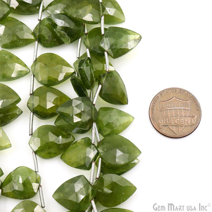 Peridot Kite Beads, 6 Inch Gemstone Strands, Drilled Strung Briolette Beads, Kite Shape, 16x12mm