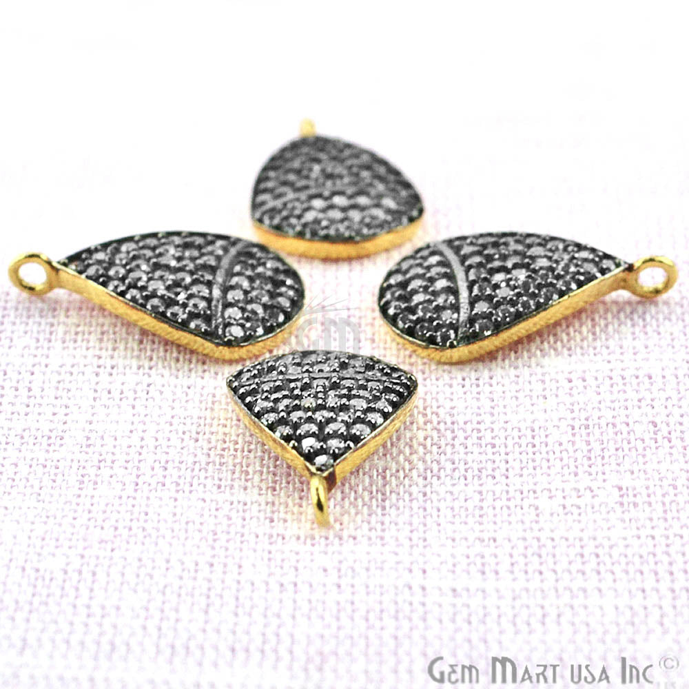 Cubic Zircon Pave 'Fancy Cap' Gold Vermeil Charm For Bracelet & Pendants - GemMartUSA