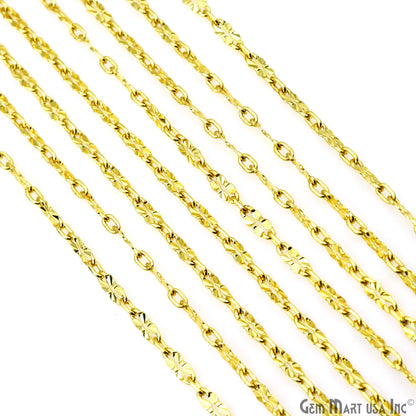 Fancy Finding Chain 8x3mm Gold Plated Station Rosary Chain