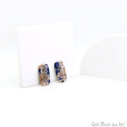 Sodalite Rectangle Shape 28X14mm Loose Gemstone For Earring Pair