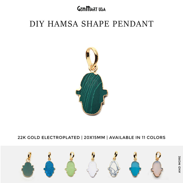 Gold Electroplated 20x15mm Hamsa...