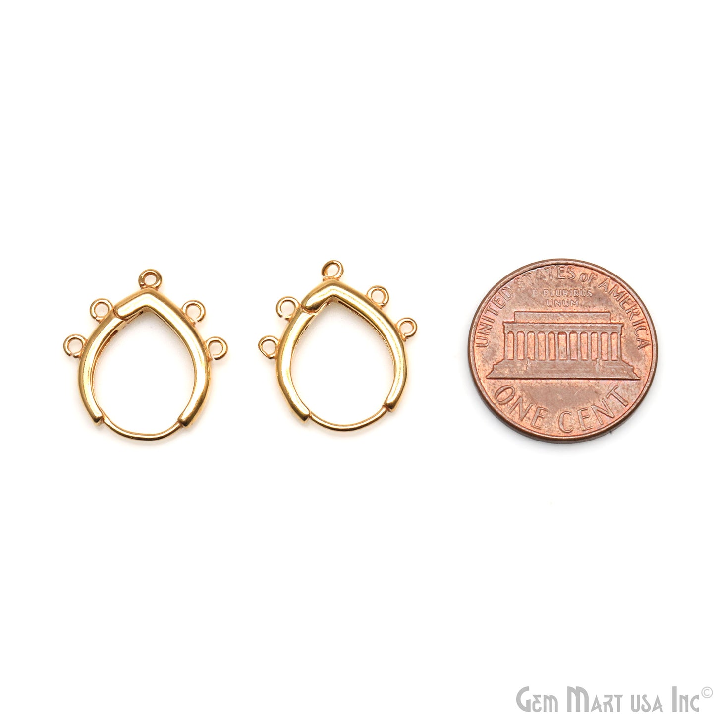 DIY Pears 5 Loop Hoop Clasp Finding Studs Gold Plated Hoop Earring 1 Pair