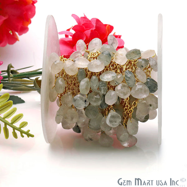 Rutilated Beads Gold Wire...