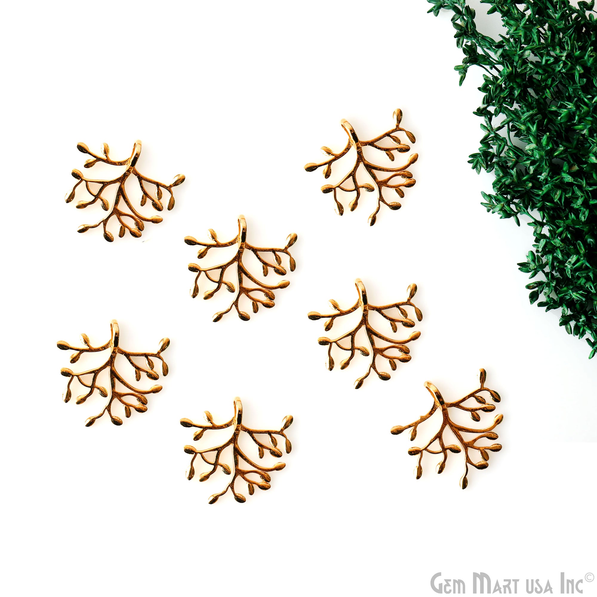 DIY Leaf Drop 28x26mm Gold Plated Chandelier Necklace Pendant