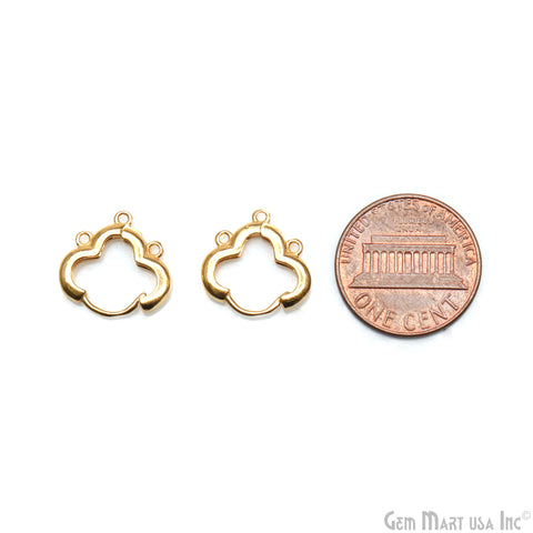 DIY Clover 3 Loop Hoop Clasp Finding Studs Gold Plated Hoop Earring 1 Pair