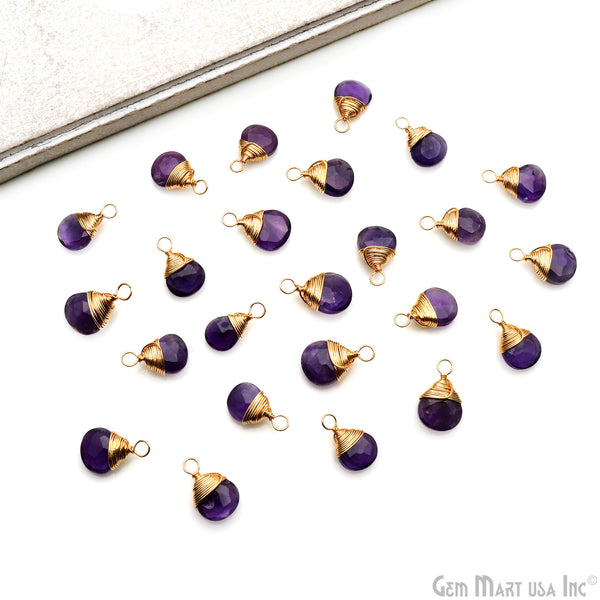Amethyst Drop 15x9mm Gold...