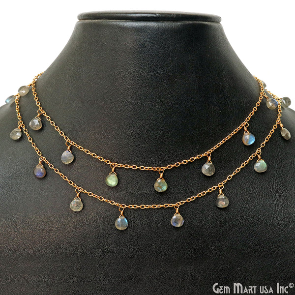 Labradorite Heart 5mm Gold...