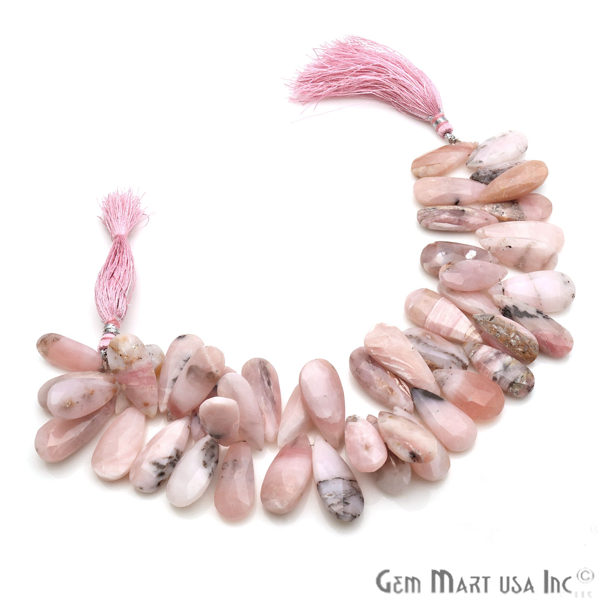 Pink Opal Pears 24x11mm Crafting Beads Gemstone Briolette Strands 8 INCH - GemMartUSA