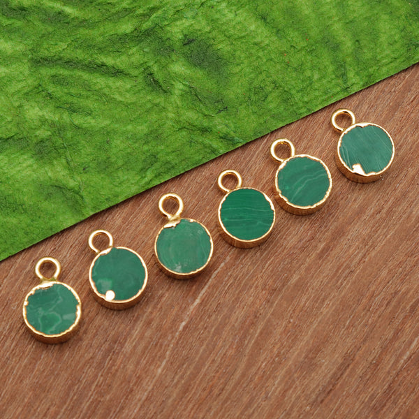 Malachite Round 7mm Gold...