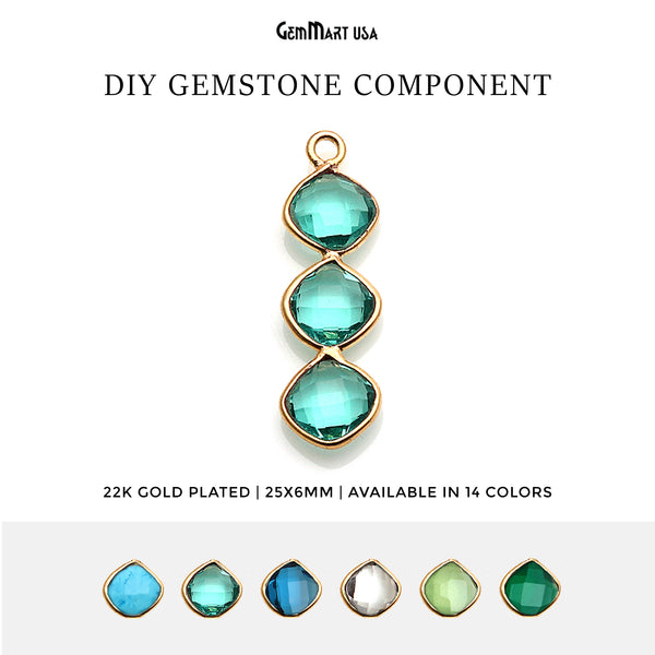 DIY Gemstone 25x6mm Gold...