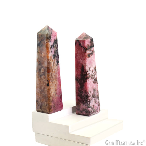 Gemstone Rectangle Tower Shape 4 Inch Crystal Tower Obelisk Healing Meditation Gemstones