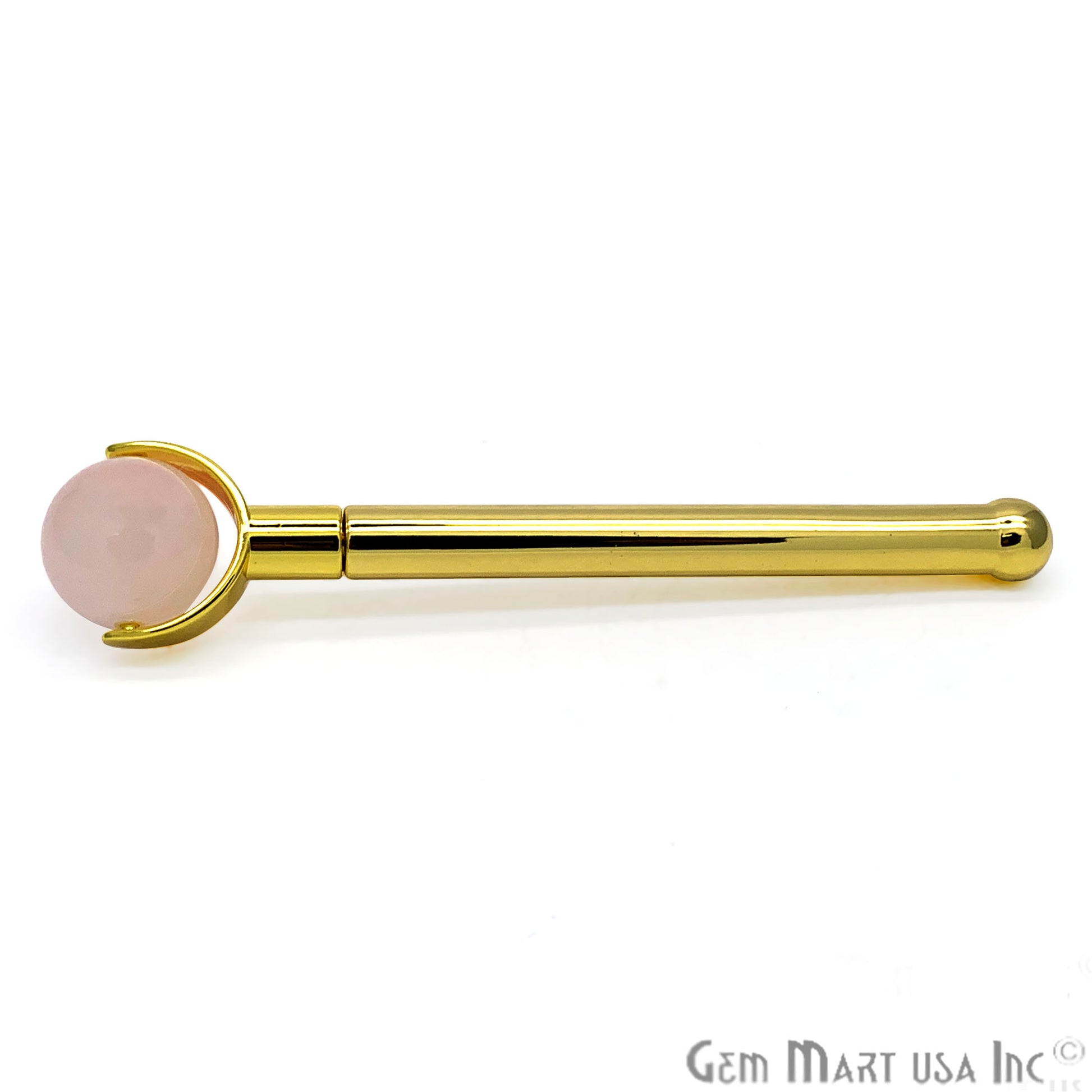 Gemstone Gold Plated Face Roller With Healing Stones, Skin care (Pick Stone & Plating) - GemMartUSA