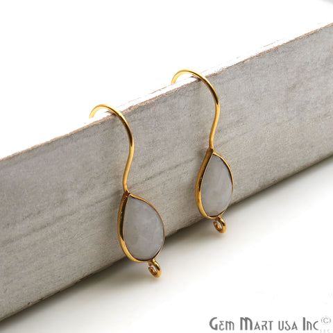 Pear Shape 31x9mm Gemstone Connector Hook Earrings (Pick your Gemstone) - GemMartUSA