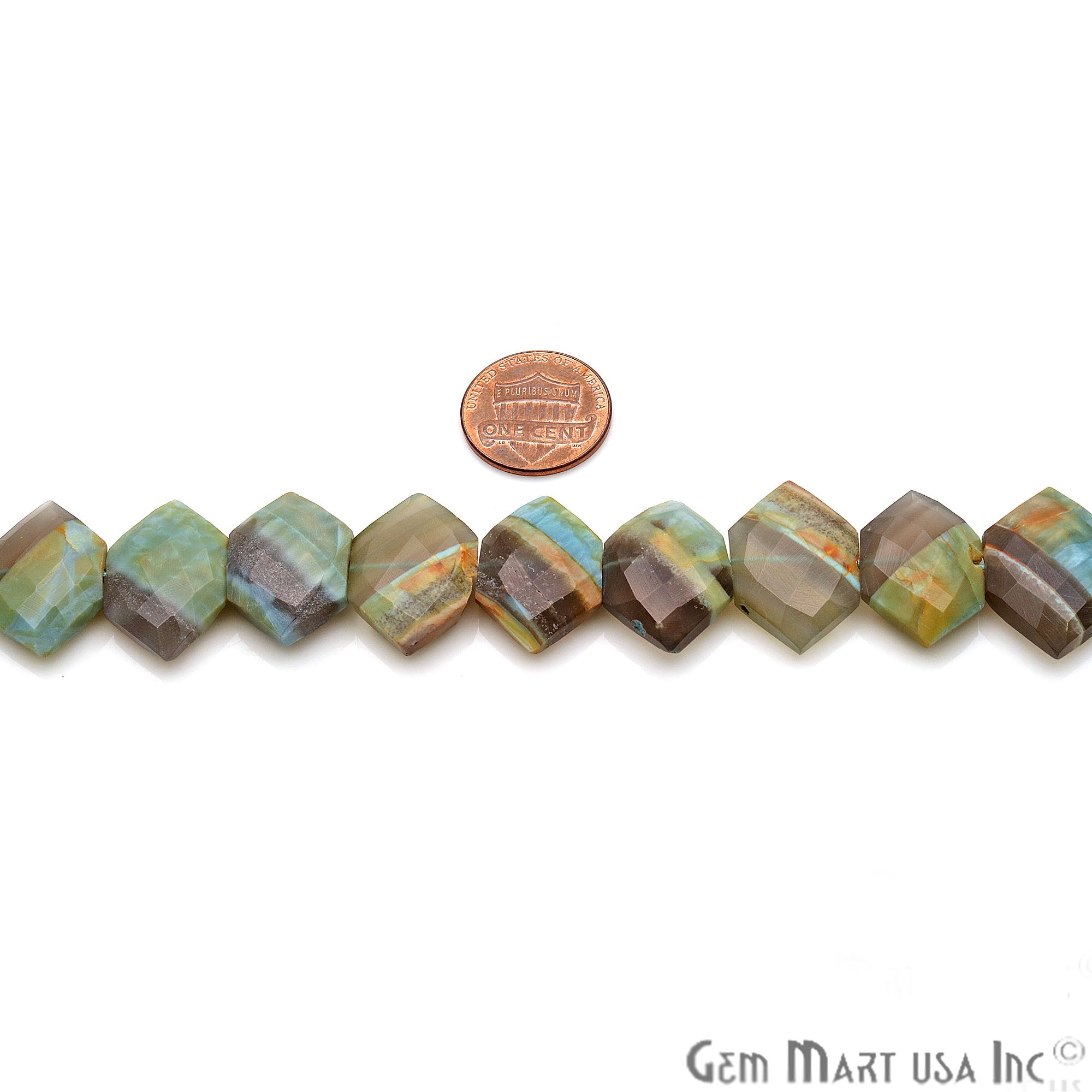 Boulder Opal Hexagon 21x14mm Crafting Beads Gemstone Strands 8INCH - GemMartUSA