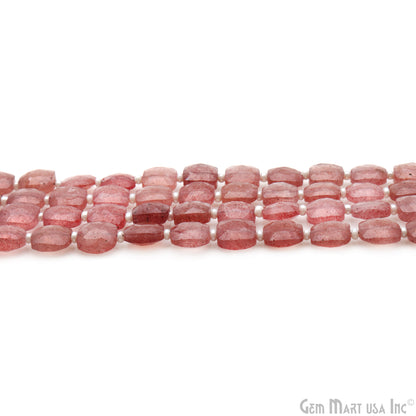 Strawberry Quartz Oval Beads, 7 Inch Gemstone Strands, Drilled Strung Briolette Beads, Oval Shape, 8mm