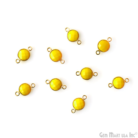 Round 8mm Gold Plated Double Bail Gemstone Connectors