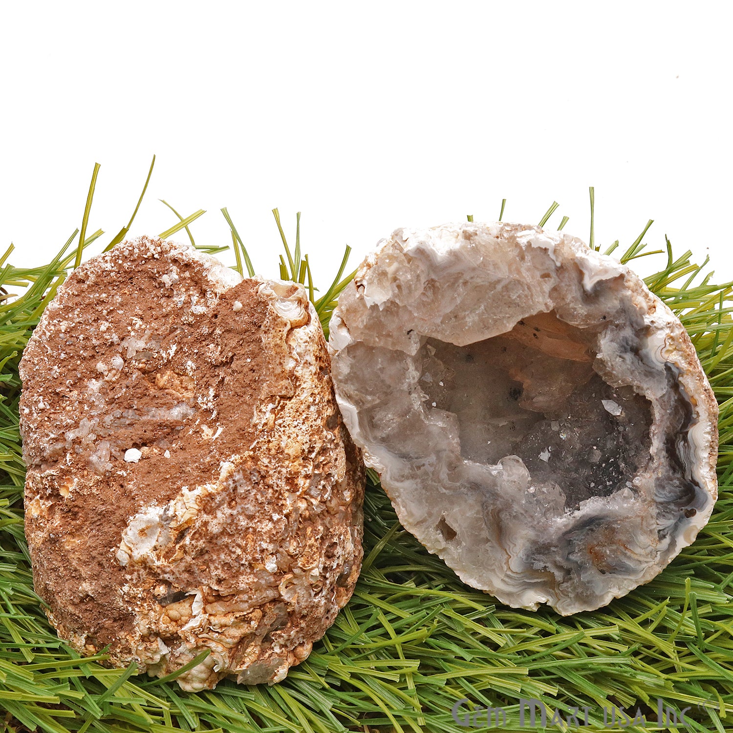 Oco Geode Druzy 57x47mm Organic Shape Crystal Specimen - GemMartUSA