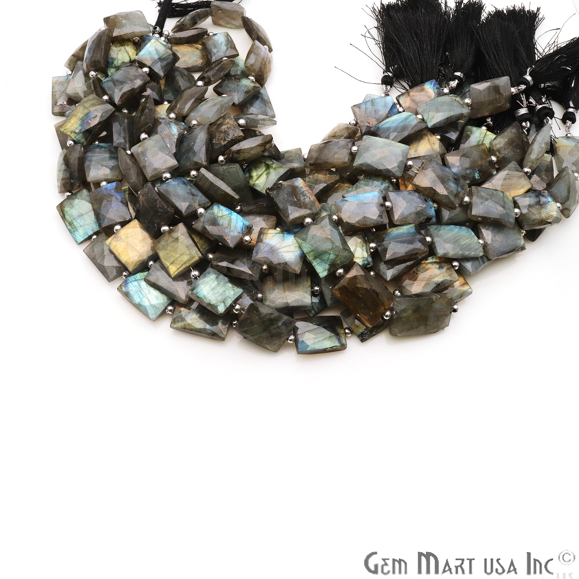 Labradorite 17x12mm Rectangle Crafting Beads Gemstone Strands 11 Inch - GemMartUSA