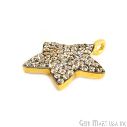 Star CZ Pave Gold Vermeil Charm for Bracelet & Pendants - GemMartUSA