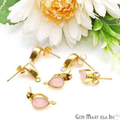 DIY Pear 13x7mm Gold Bail Gemstone stud Earring (Pick Your Gemstone) - GemMartUSA