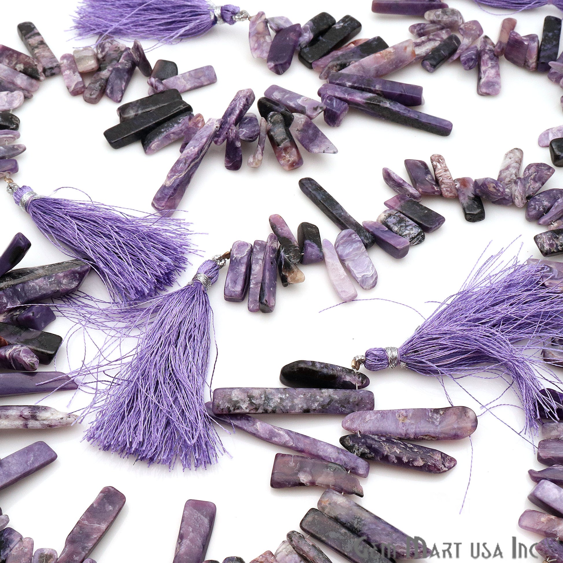 Charoite Free Form 22x7mm Crafting Beads Gemstone Strands 8INCH - GemMartUSA