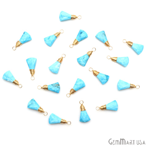 Gemstone Triangle 20x10mm Gold Wire Wrapped Gemstone Connector