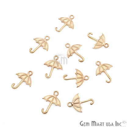 Umbrella Shape 15x12mm Gold Plated Finding Charm, DIY Jewelry - GemMartUSA