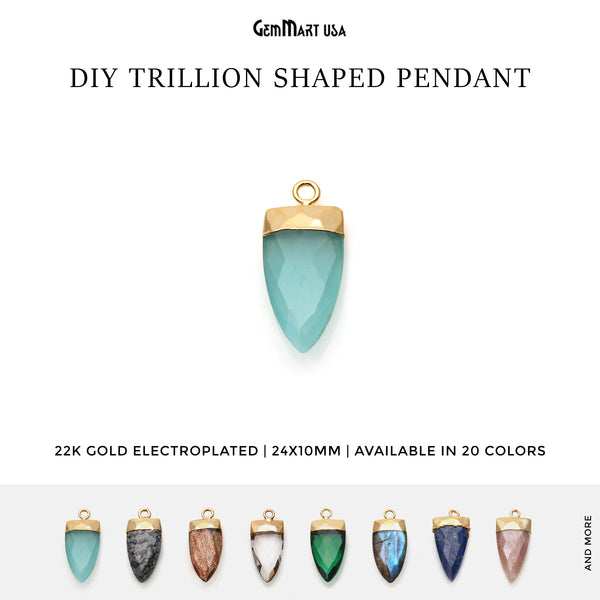 Gemstone Trillion 24x10mm Gold...