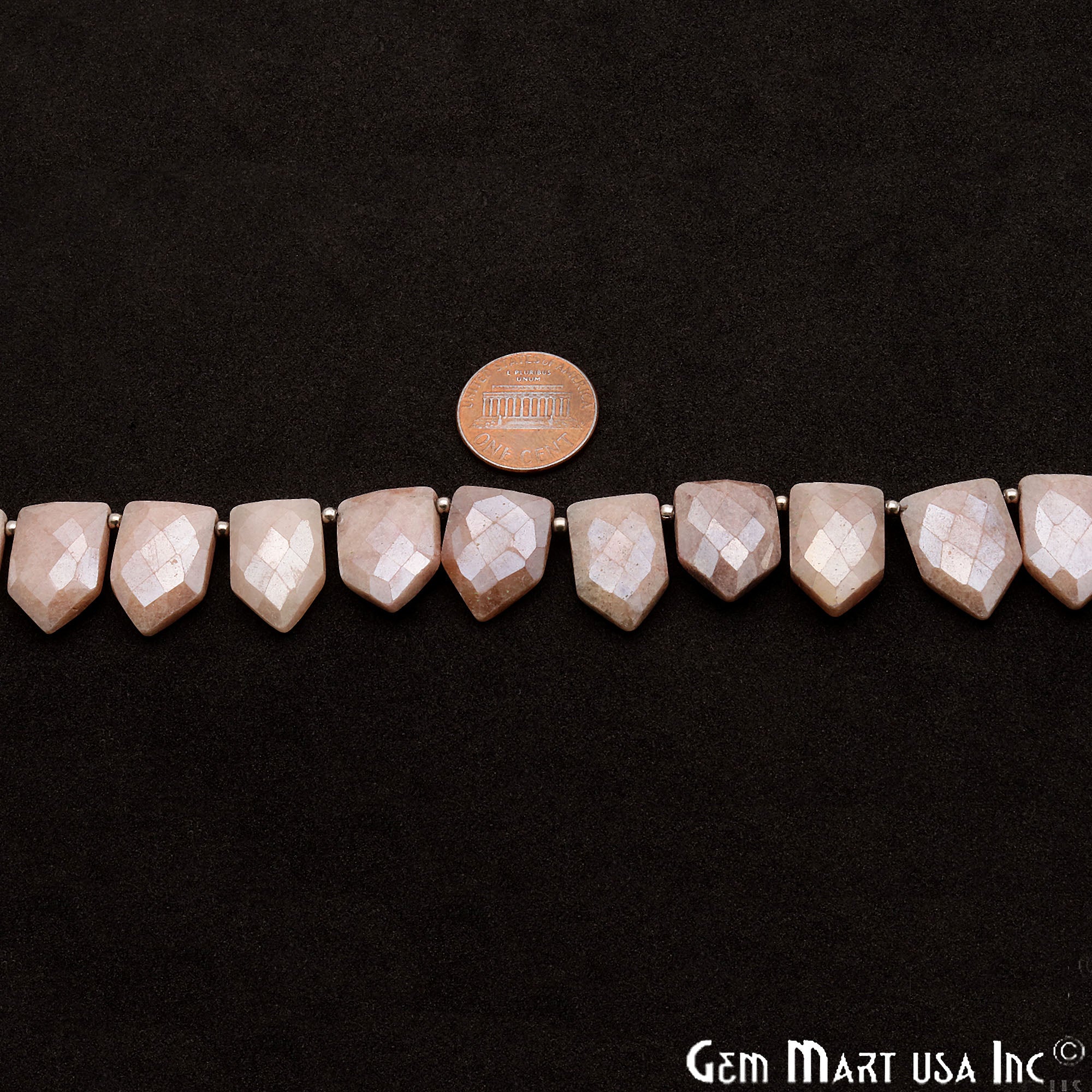 Coated Moonstone Pentagon 18x13mm Crafting Beads Gemstone Briolette Strands 8 Inch - GemMartUSA