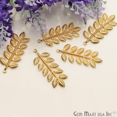 Leaf Shape Finding 39x15mm Chandelier Jewelry Charm (Pick Plating) - GemMartUSA