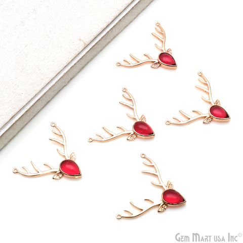 Reindeer Horn 42x14mm Gemstone Necklace Pendant