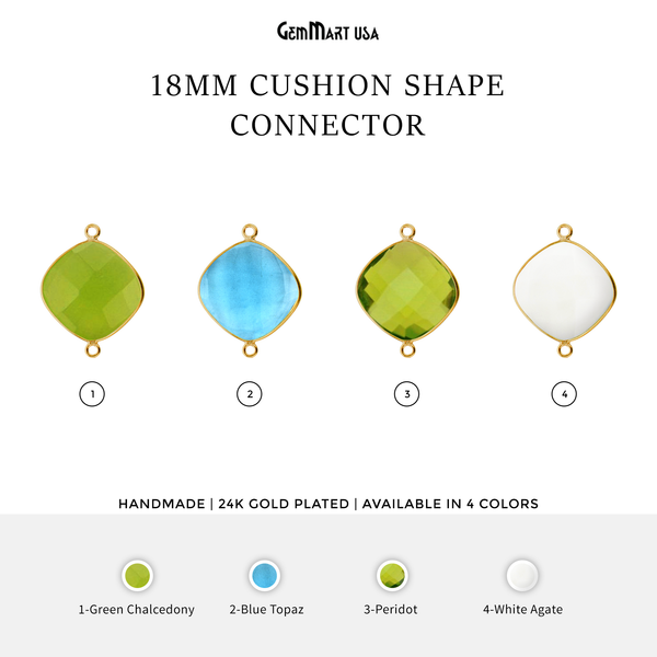 Cushion 18mm Gold Plated...
