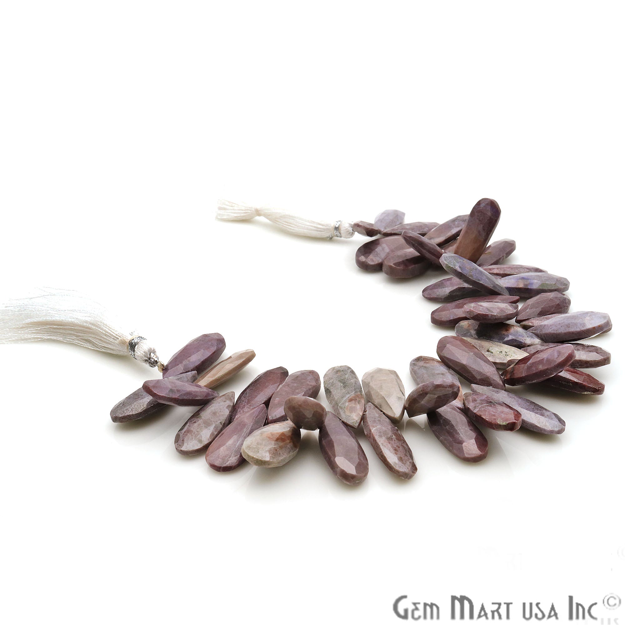 Lavender Quartz Pears 24x10mm Crafting Beads Gemstone Strands 8INCH - GemMartUSA