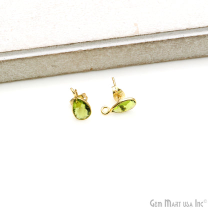 DIY Pears 6x9mm Gold Bail Gemstone stud Earring