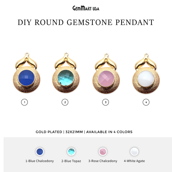 DIY Round Gemstone 32x21mm...