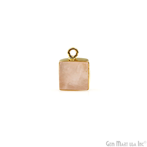 Square Shape 15x11mm Single Bail Gold Plated Bezel Connector Pendant