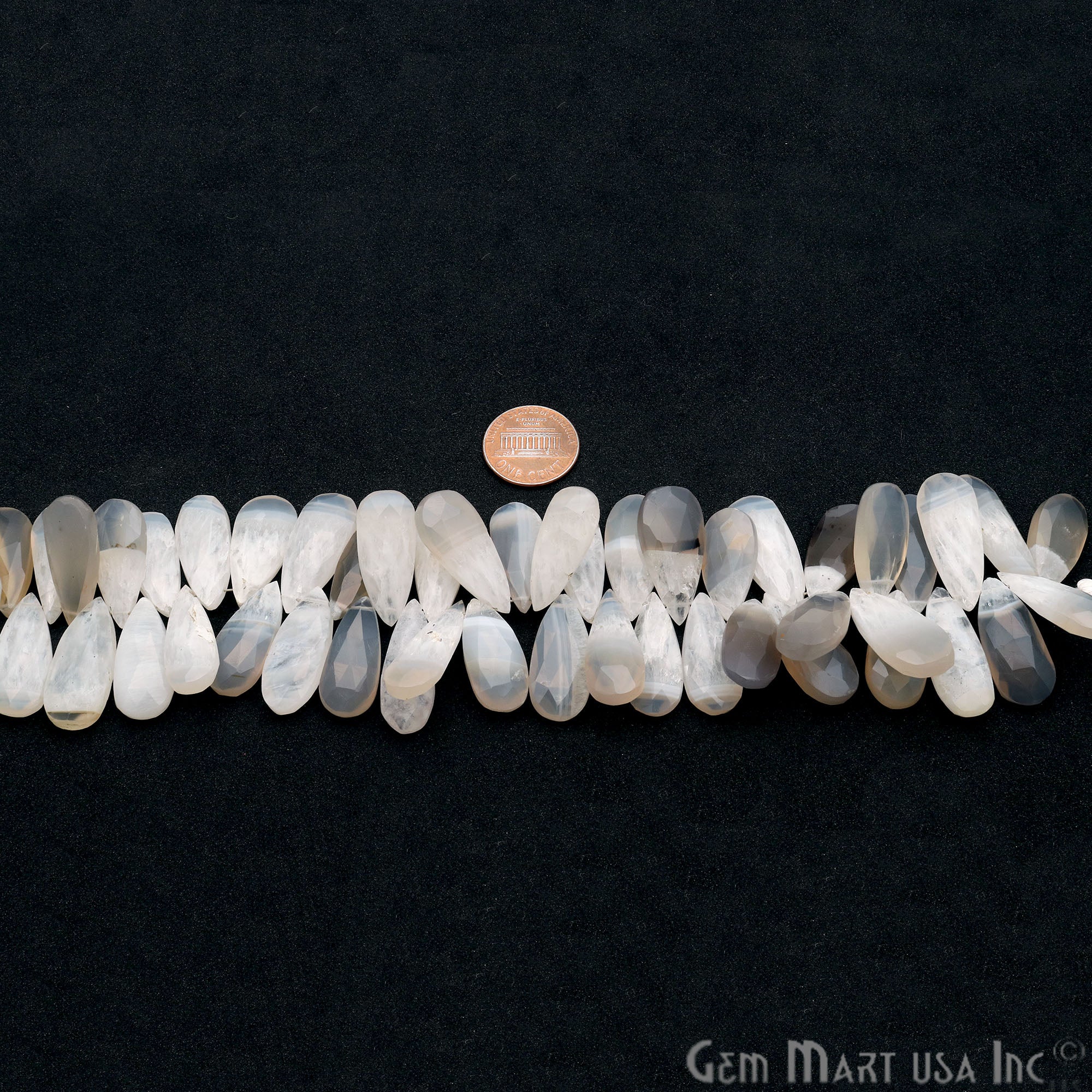 Selenite Pears 28x10mm Crafting Beads Gemstone Briolette Strands 8 Inch - GemMartUSA