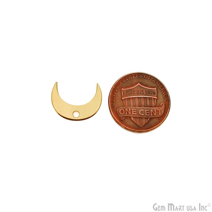 Moon Shape Laser Finding Gold Plated Charm For Bracelets & Pendants