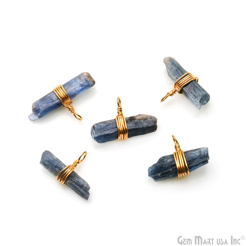Rough Gemstone 20x14mm Gold Wire Wrapped Connector
