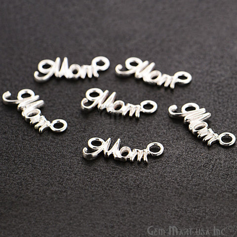 MOM Letter Sterling Silver Charm for Bracelet Pendants & Necklace - GemMartUSA